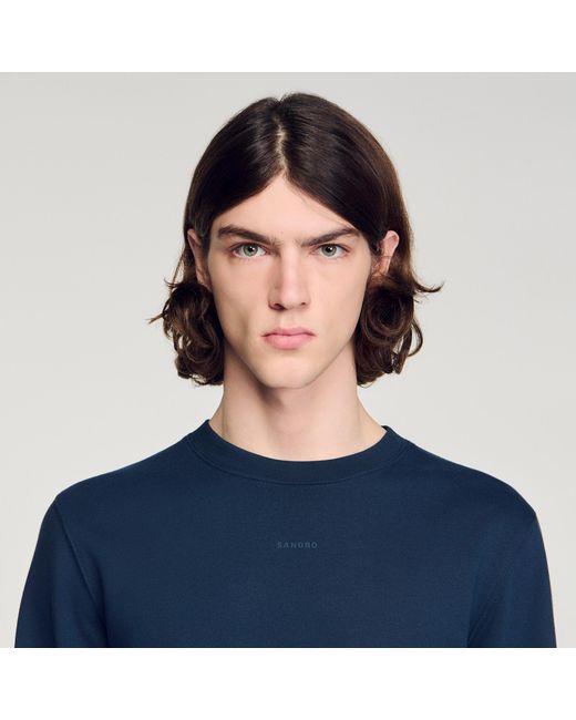 Sandro Blue Logo Sweatshirt for men