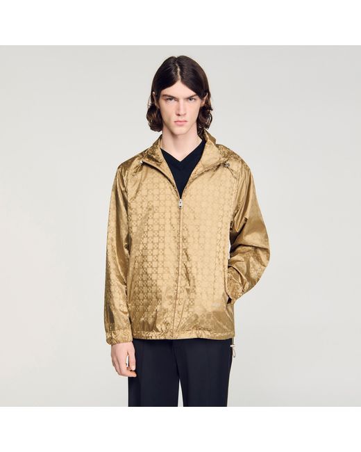 Sandro Natural Square Cross Nylon Jacket for men