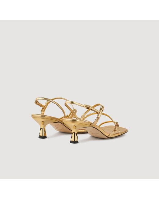 Sandro Metallic Sandals With Straps
