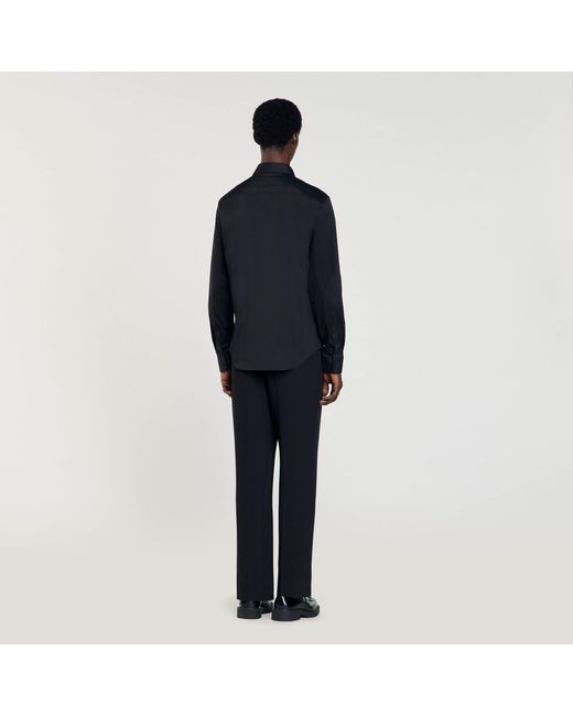 Chemise ajustée en coton stretch Sandro pour homme en coloris Black