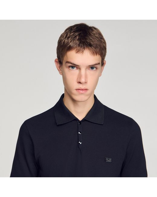 Sandro Blue Logo Polo Shirt for men