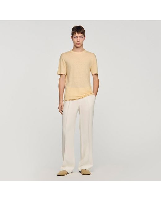 Sandro Natural Linen T-Shirt for men