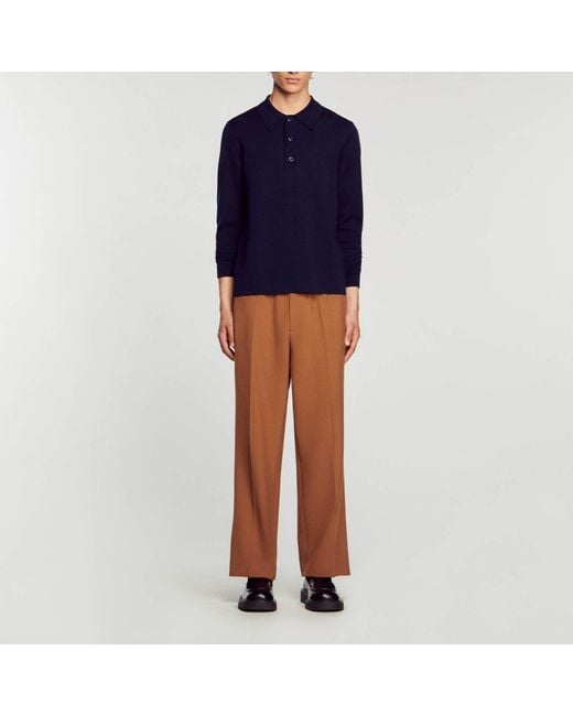 Sandro Blue Wool Jumper for men