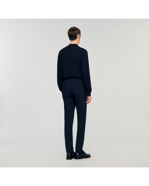 Sandro Blue Jersey Trousers for men
