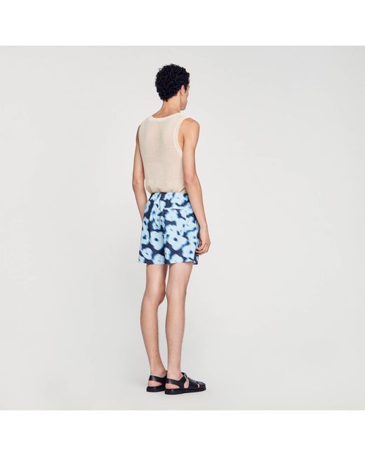 Sandro Blue Floral Swim Shorts for men