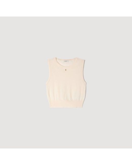 Sandro Gray Sleeveless Short Knit Jumper