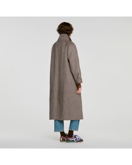 Sandro Multicolor Oversized Check Coat