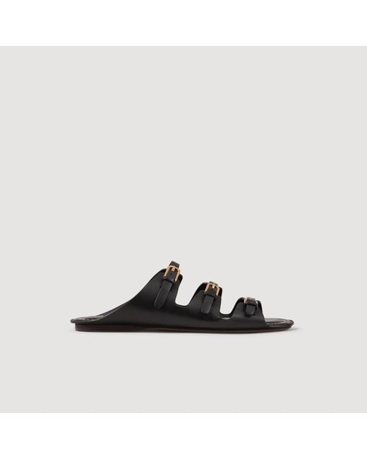 Sandro Black Leather Sandals