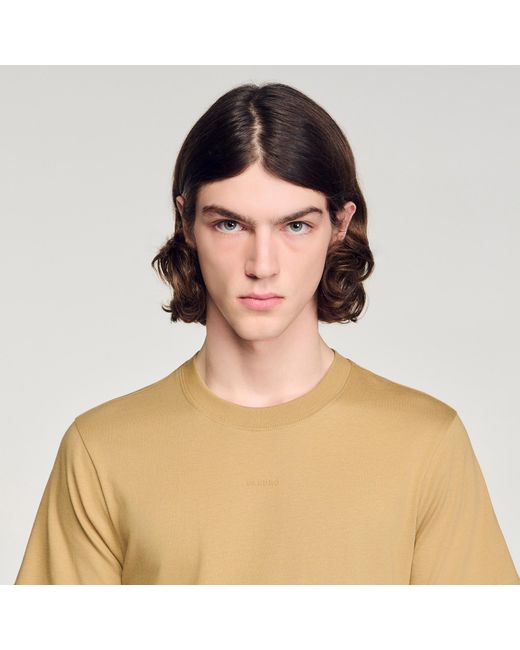 Sandro White Cotton T-Shirt for men