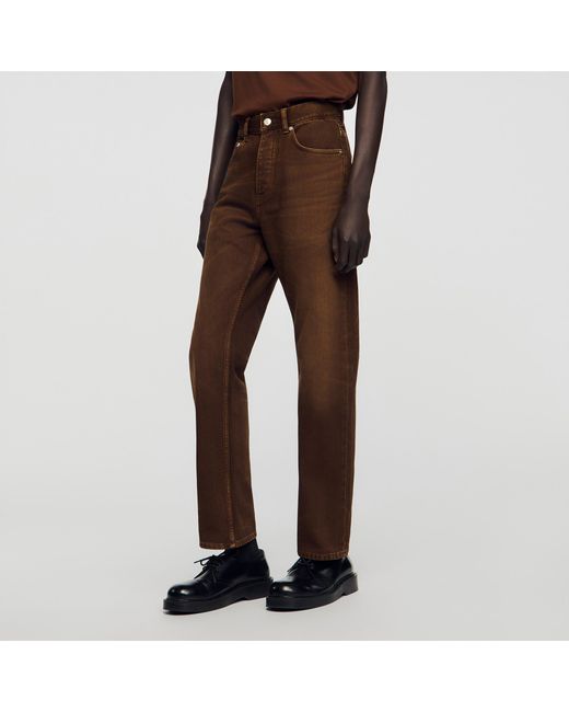 Sandro Brown Regular Washed-Effect Jeans for men