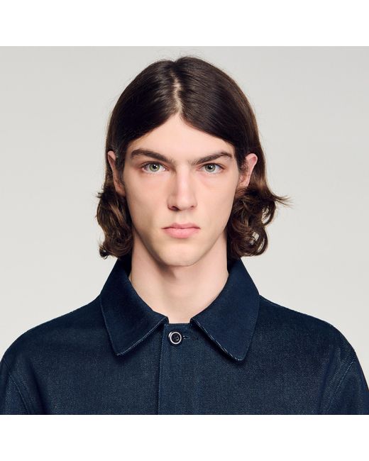 Sandro Blue Denim Worker Jacket for men
