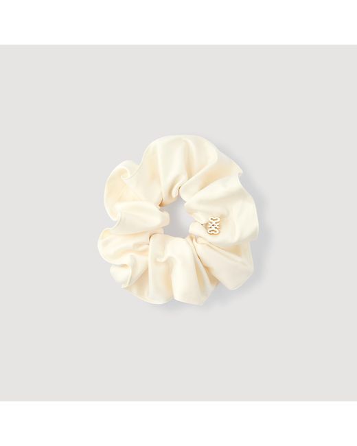 Sandro Natural Plain Satin-Effect Scrunchie