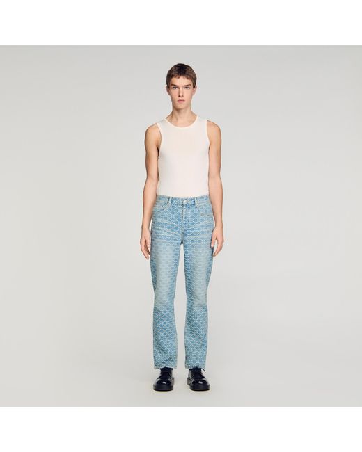 Jean regular square cross Sandro pour homme en coloris Blue