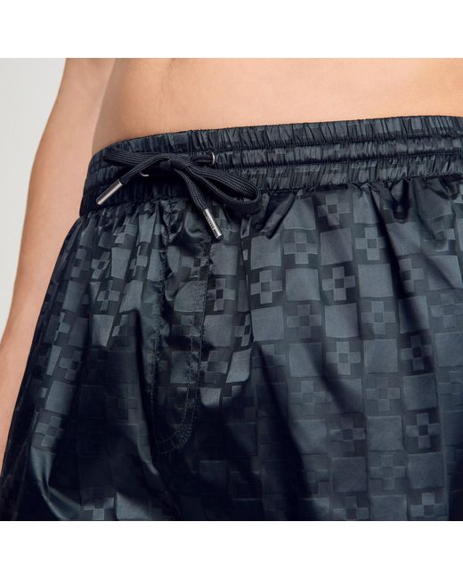Sandro Blue Square Cross Swim Shorts for men
