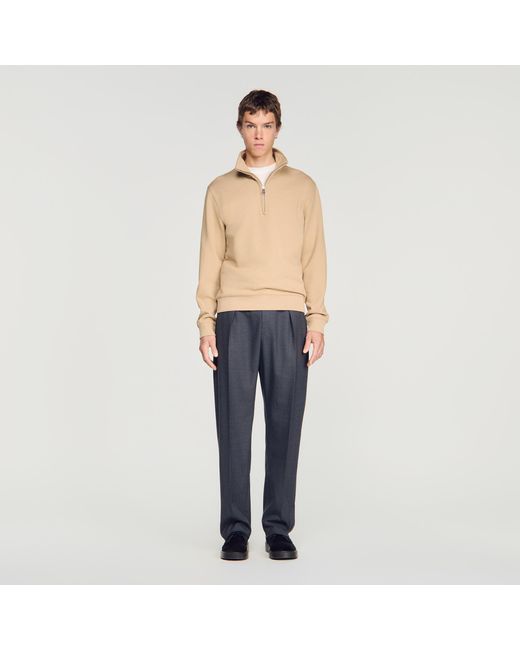 Sandro Blue Cotton Sweatshirt for men