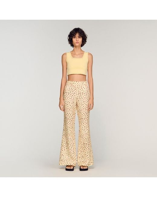 Sandro Natural Floral Trousers