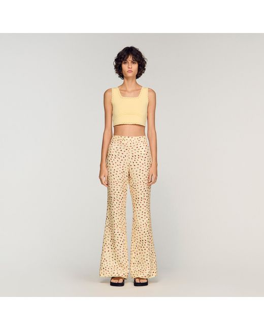 Sandro Natural Floral Trousers