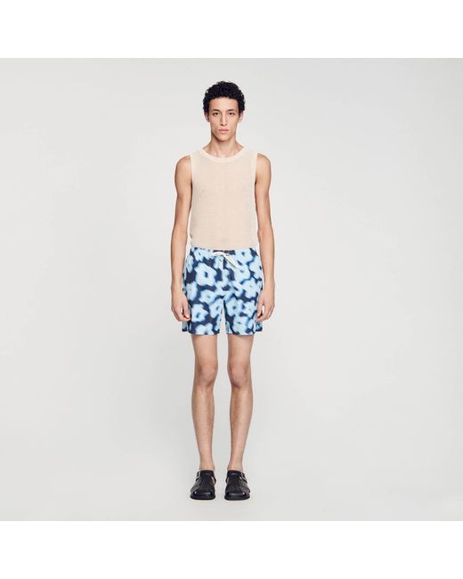 Sandro Blue Floral Swim Shorts for men