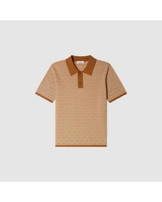 Sandro Blue Square Cross Polo Shirt for men