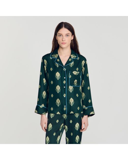 Sandro Blue Paisley Print Pyjama Shirt