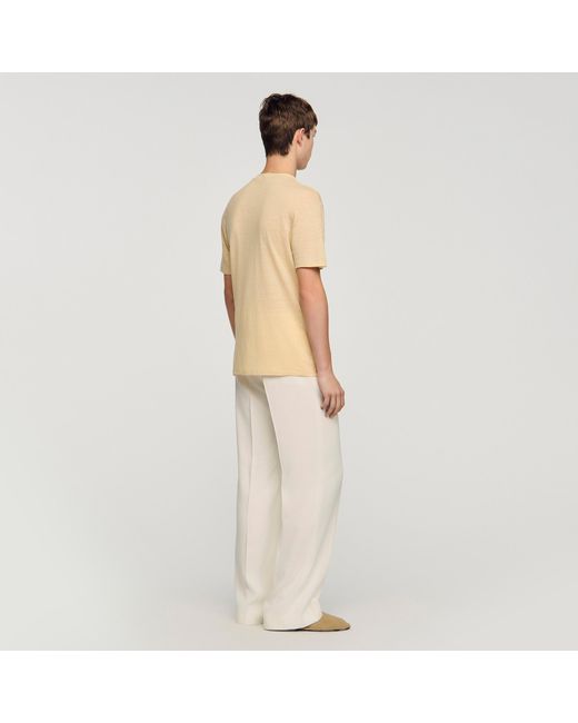 Sandro Natural Linen T-Shirt for men