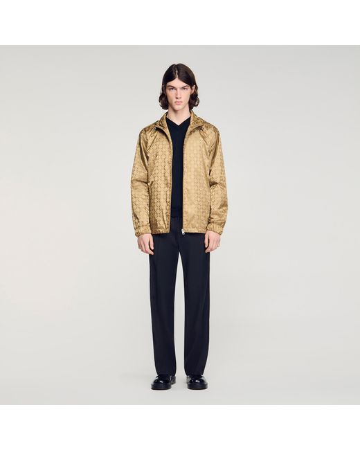Sandro Natural Square Cross Nylon Jacket for men