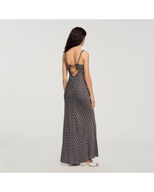 Sandro Gray Floral Slip Maxi Dress