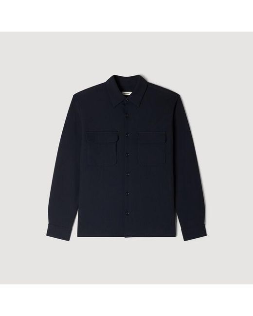 Sandro Blue Patch Pocket Shirt for men