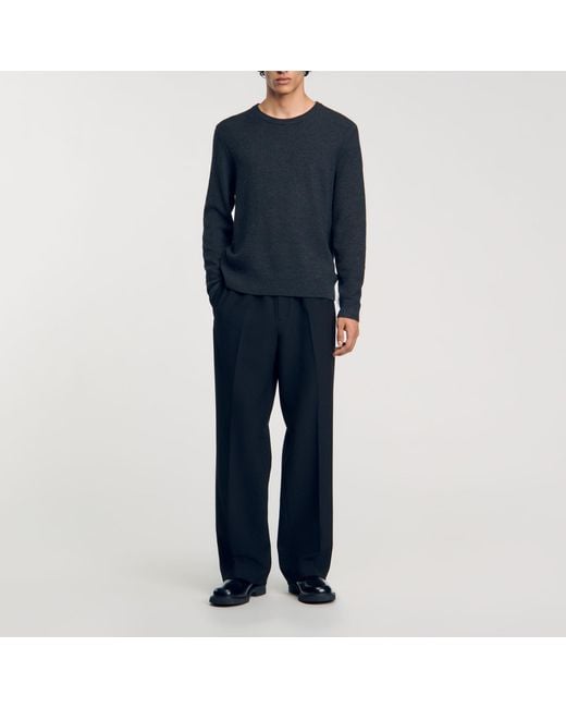 Sandro Blue Wool Jumper for men