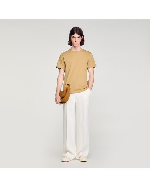 Sandro White Cotton T-Shirt for men