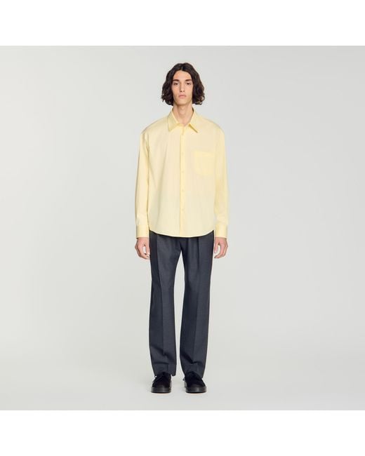 Sandro Natural Oversized Cotton Shirt for men