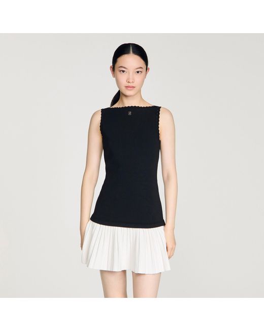 Sandro Black Two-Tone Short Dress