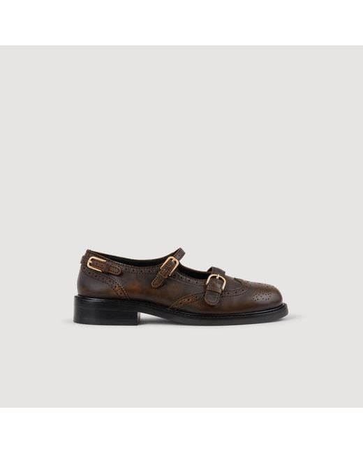 Sandro Black Buckle Derbies