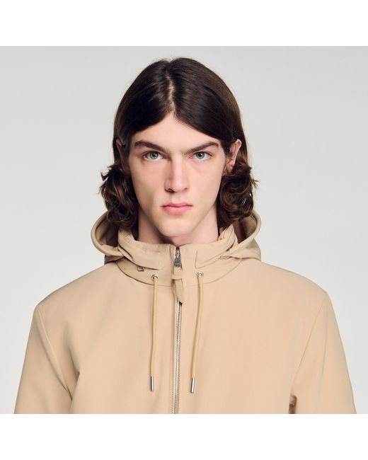 Sandro Natural Hooded Zip-Up Jacket for men