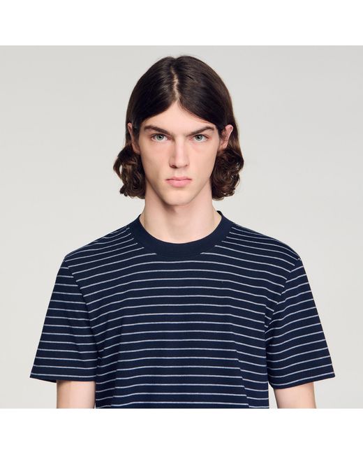 Sandro Blue Striped T-Shirt for men