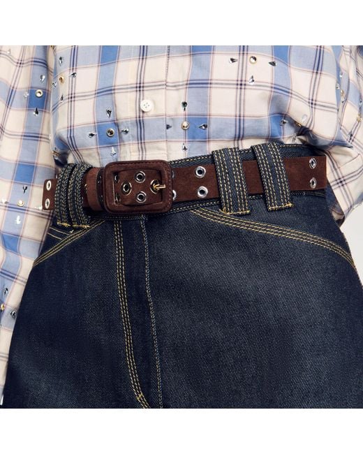 Sandro Brown Eyelet Belt