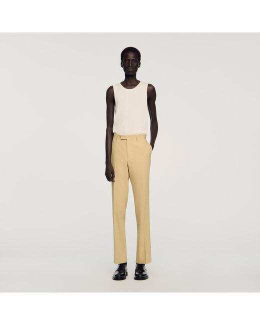 Sandro Natural Linen Suit Trousers for men