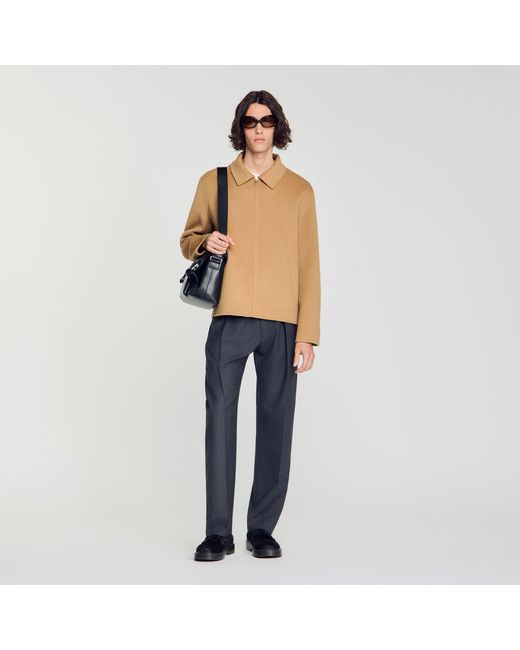 Sandro Blue Double-Faced Wool Jacket for men