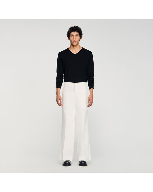 Sandro Black Wide-Leg Trousers for men