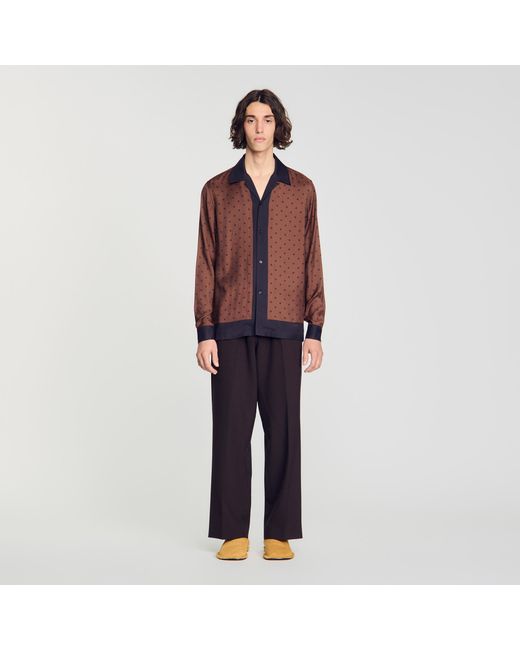 Sandro Red Square Cross Motif Shirt for men