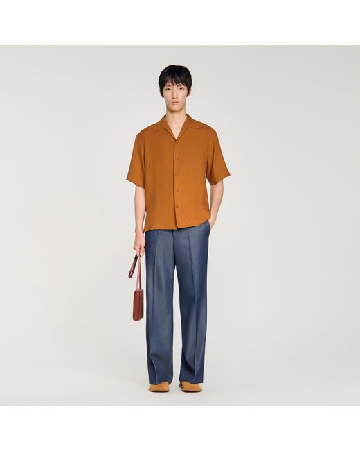 Sandro Blue Linen Shirt for men
