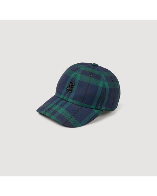 Sandro Checked Cap in Blue | Lyst UK display picture 3