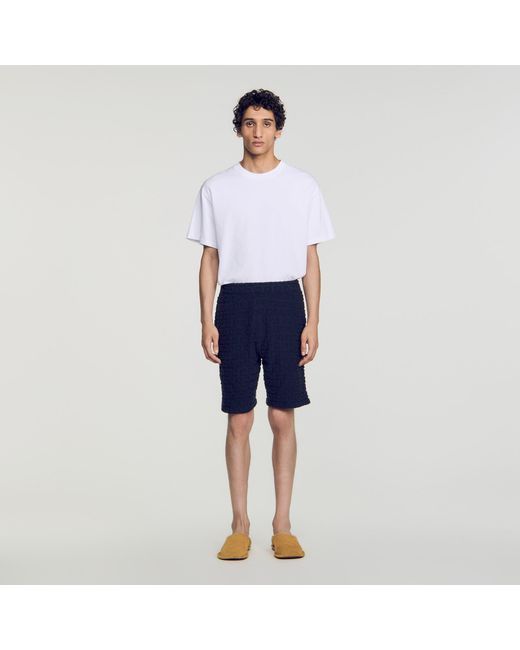 Sandro Blue Terry Cloth Shorts for men