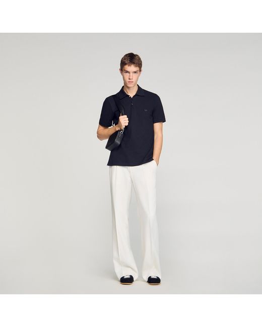 Sandro Blue Logo Polo Shirt for men