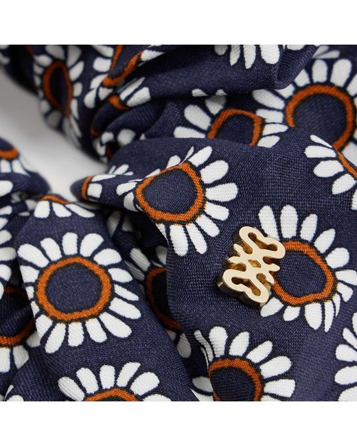 Sandro Blue Floral Scrunchie
