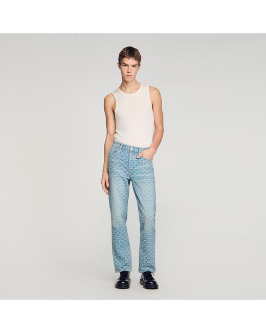 Jean regular square cross Sandro pour homme en coloris Blue