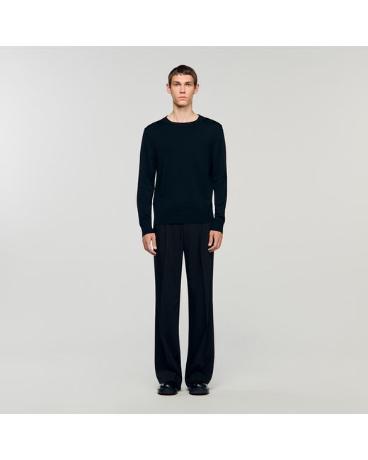 Sandro Blue Fine Knit Jumper for men