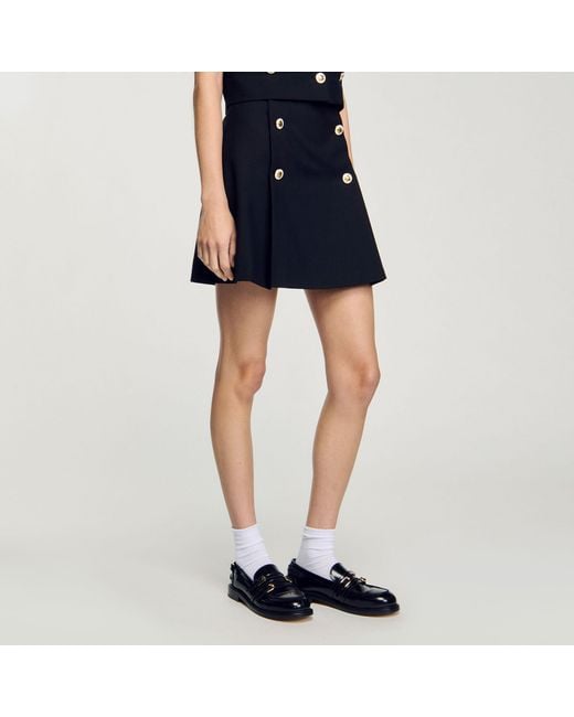 Sandro Black Buckle Loafers