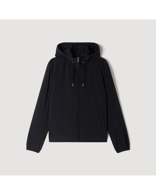 Sandro Blue Hooded Zip-Up Jacket for men
