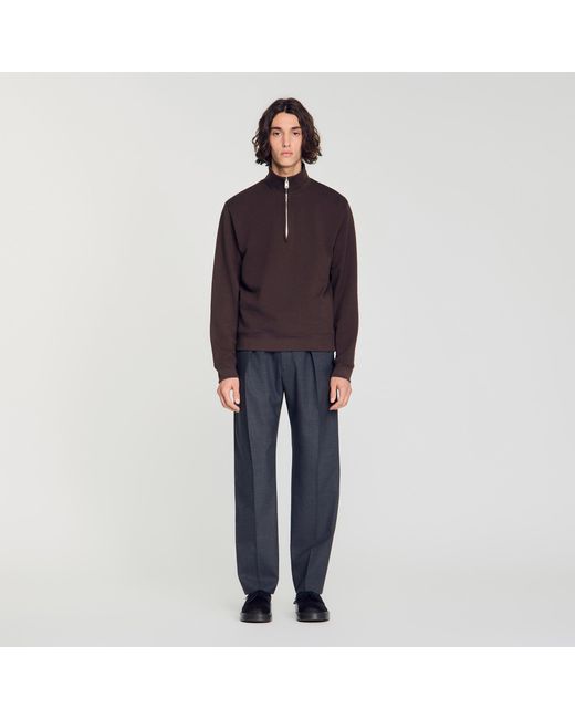 Sandro Blue Cotton Sweatshirt for men